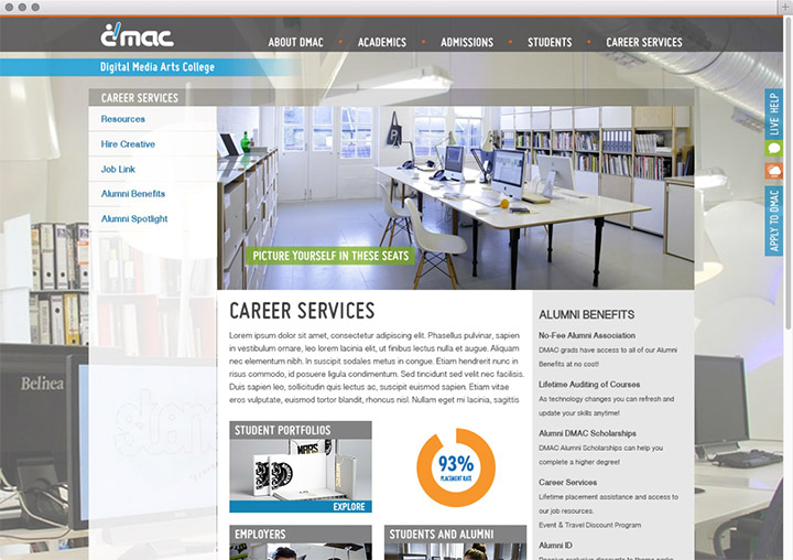 DMAC career services page