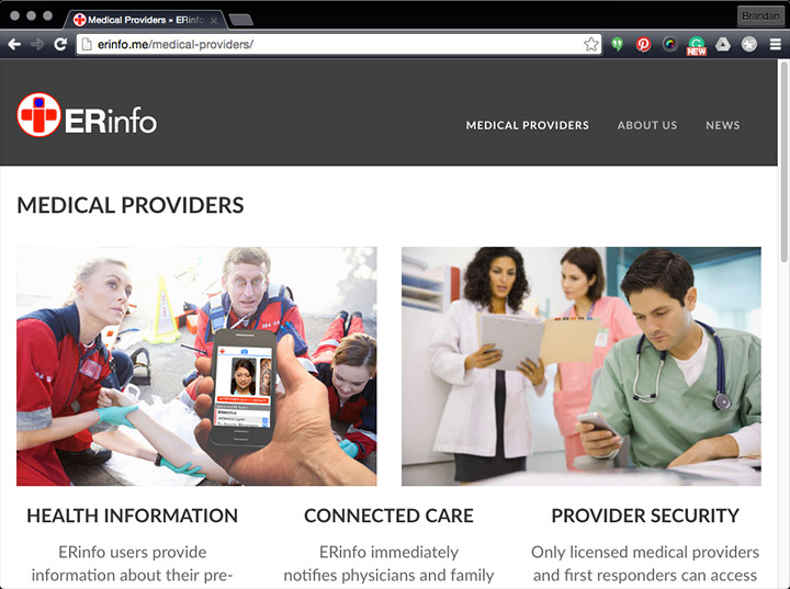 ERinfo Medical Provider page