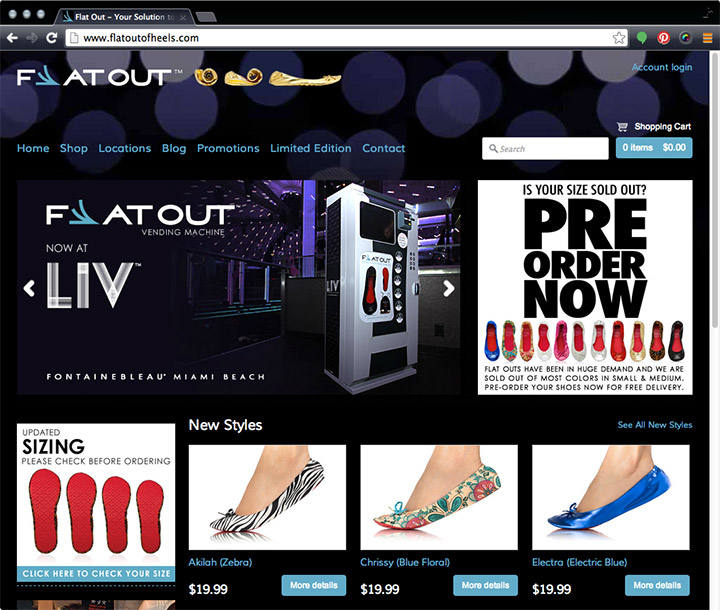 Flat Out of Heels home page