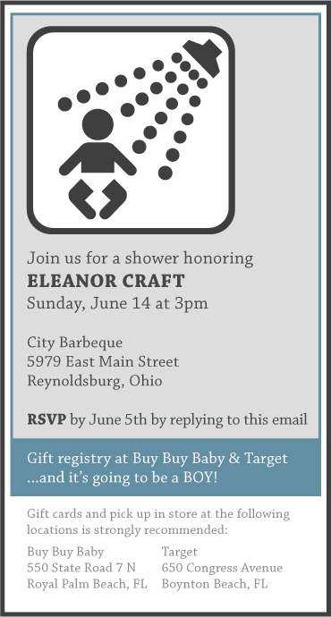 Baby shower invitation